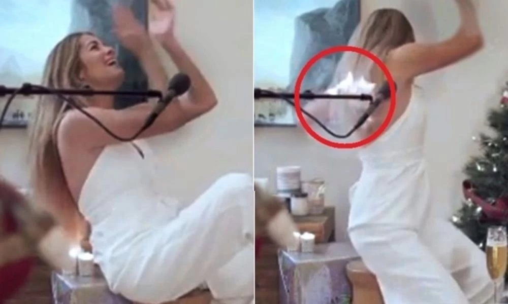 Τραγουδούσε για «Καλά Χριστούγεννα» και τα μαλλιά της άρπαξαν φωτιά